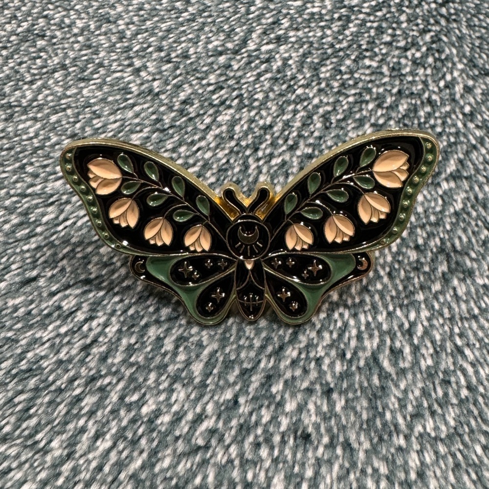 Celestial Floral Moth Pin Brooch E